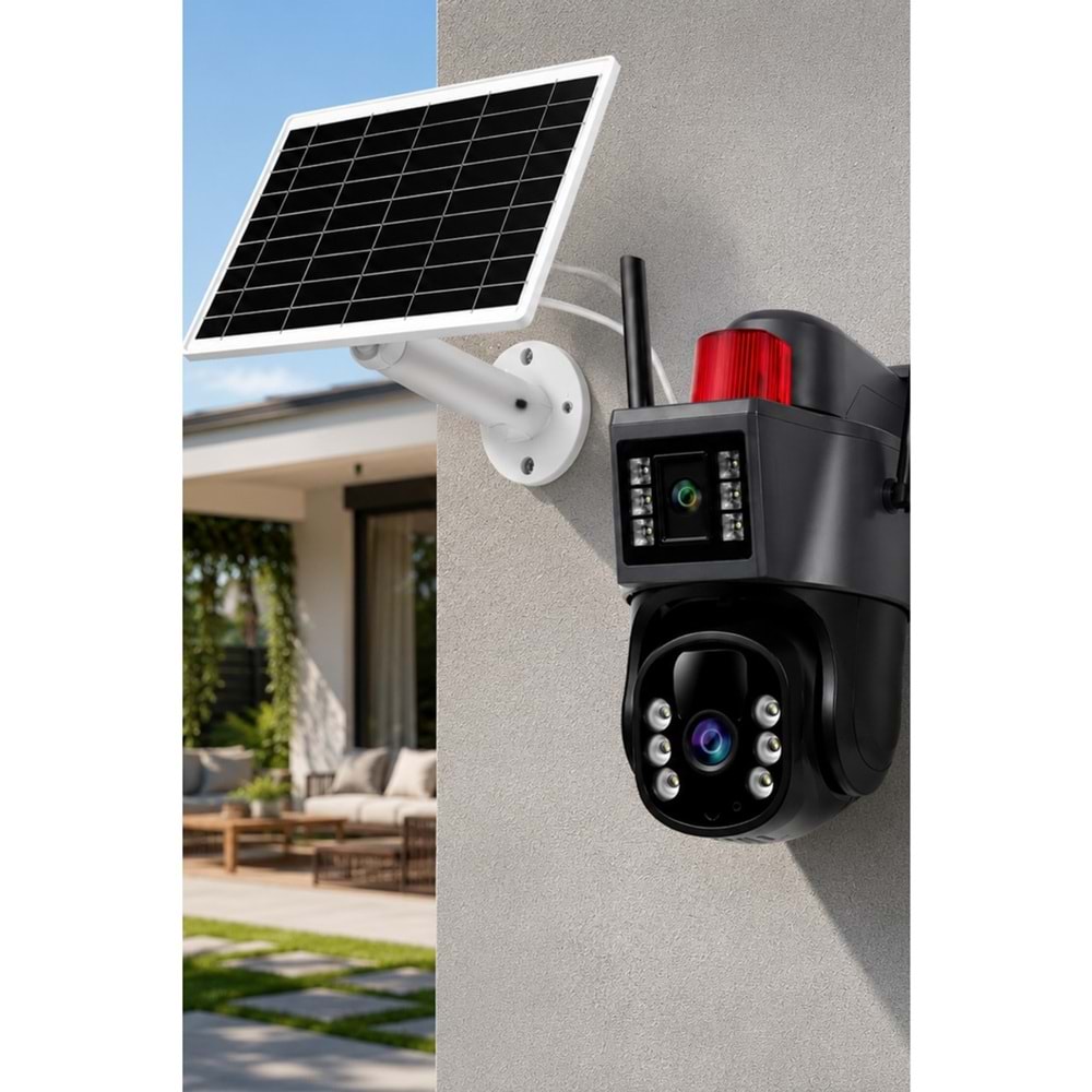 O-Kam Pro Okam-7015 4G Solar Güneş Enerjili Çift Lensli Ptz Dış Mekan Güvenlik Kamerası