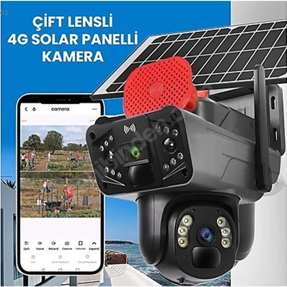 O-KAM PRO O-kam-3815 4g Dual Lens Solar Ptz Güneş Panelli Kamera
