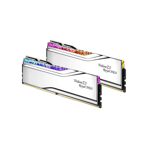 GSKILL 64GB (2X 32GB) DDR5 6000MHZ CL26 RGB DUAL KIT PC RAM / TRIDENT Z5 ROYAL Royal NEO SILVER F5-6000J2636H32GX2-TR5NS