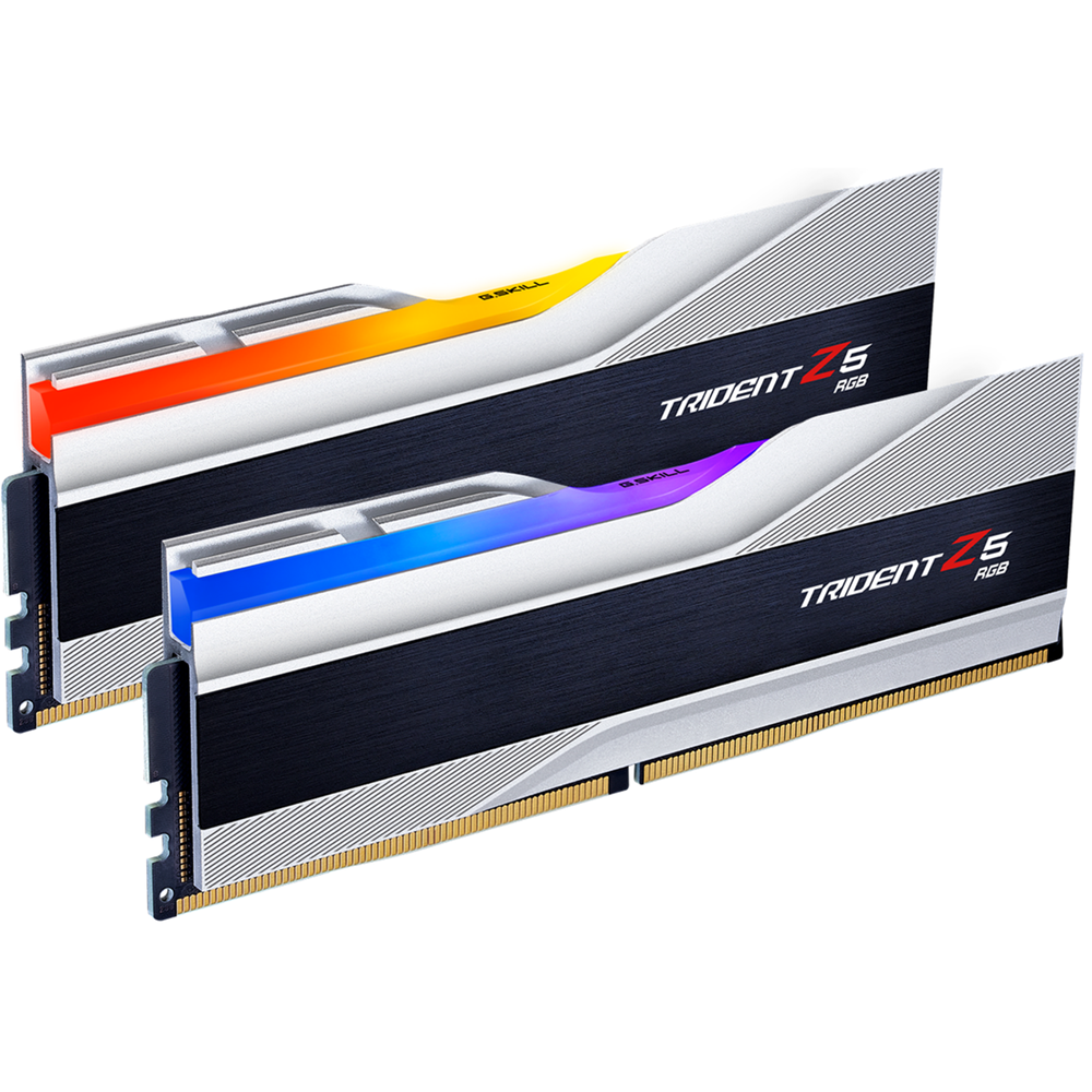 GSKILL 64GB (2X 32GB) DDR5 6000MHZ CL30 RGB DUAL KIT PC RAM / TRIDENT Z5 RGB SILVER F5-6000J3040G32GX2-TZ5RS