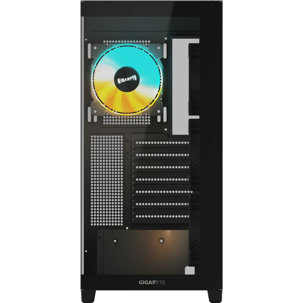 GIGABYTE C500 Panoramic Stealth Ön ve Yan Paneli Temperli Cam 4x ARGB Fanlı Gizli Konnektör Uyumlu Siyah Mid Tower Kasası