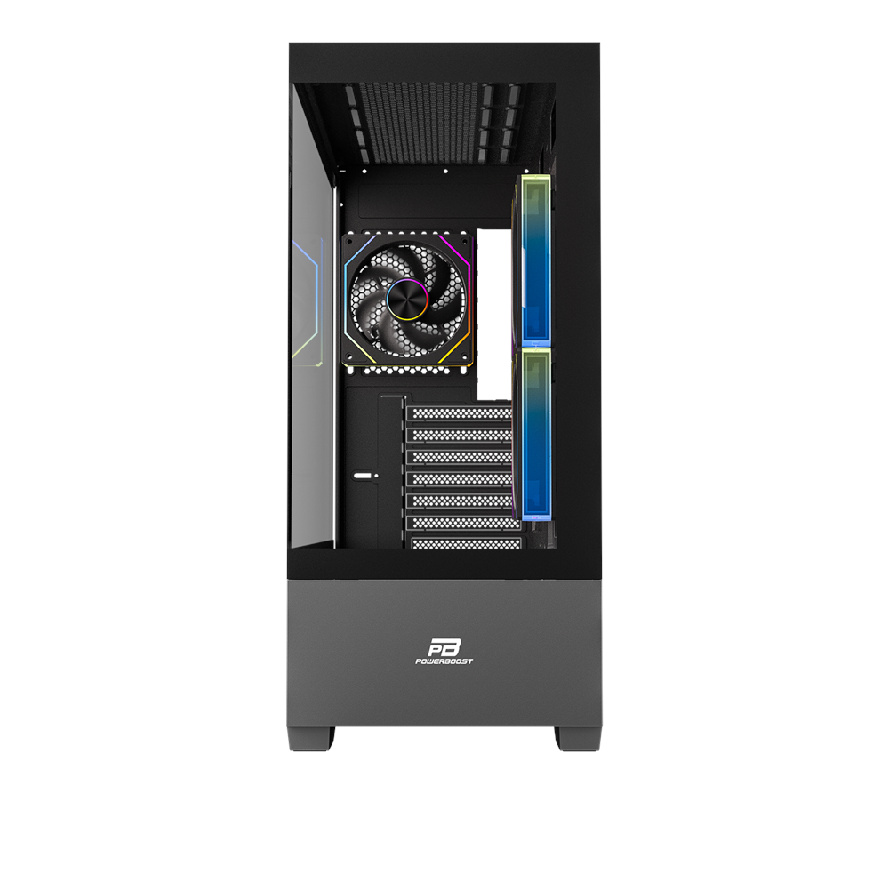 POWERBOOST 750W 80+ BRONZE PB-J9031B 3-ARGB Fanlı Gaming Mid-Tower PC Kasası