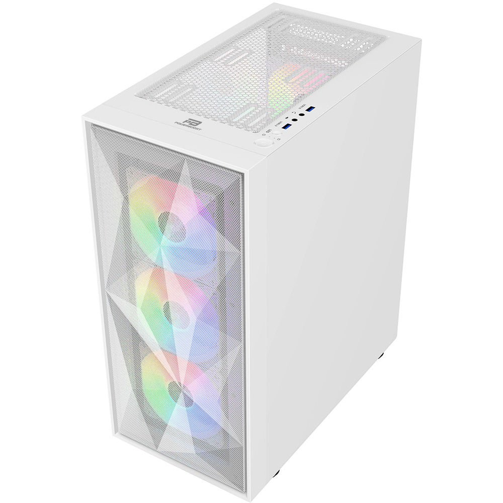 POWERBOOST PB-P3509BW 4-ARGB Fanlı Gaming Mid-Tower PC Kasası Beyaz
