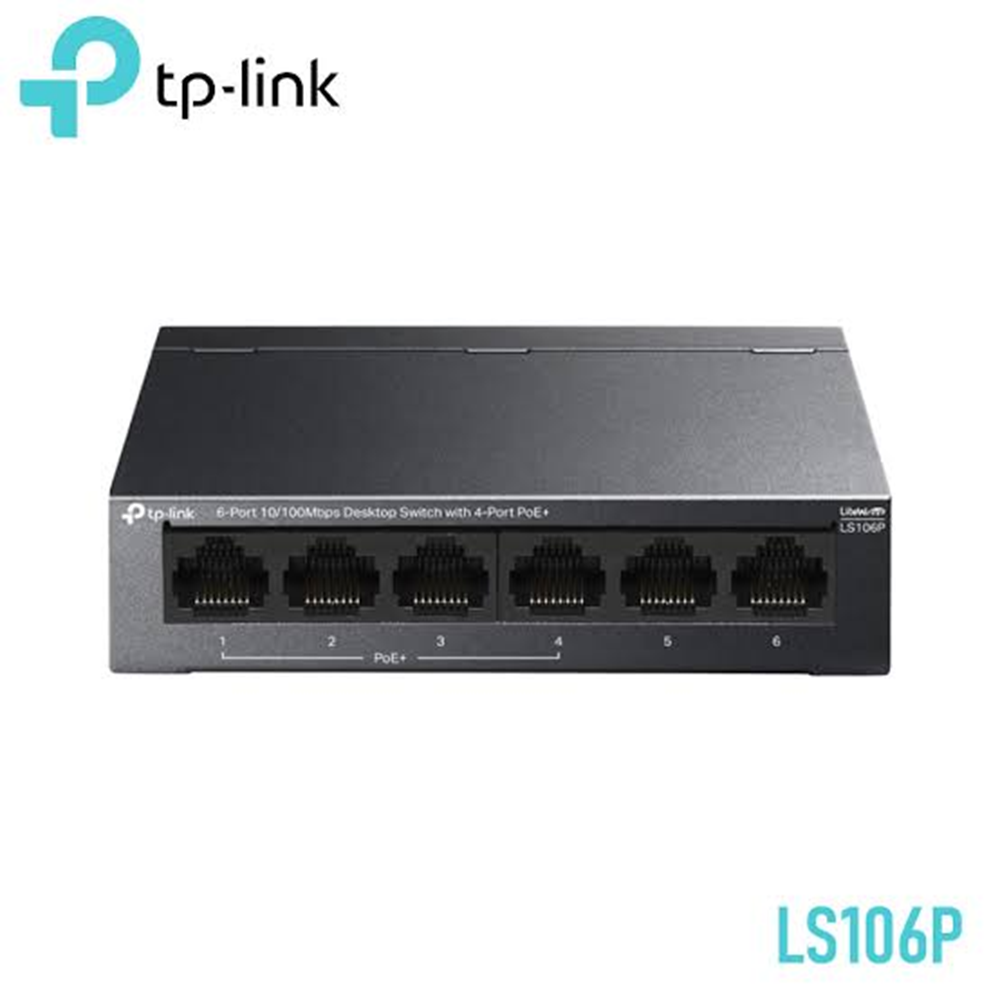TP-LINK 6port 67w 4port PoE 10/100 Yönetilemez Switch LS106P