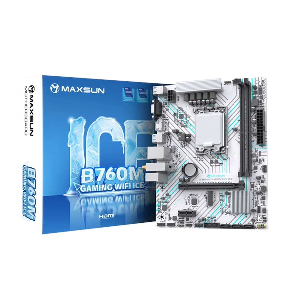 MAXUN B760M GAMING WIFI ICE DDR4 HDMI PCIE 4.0 1700p mATX BEYAZ