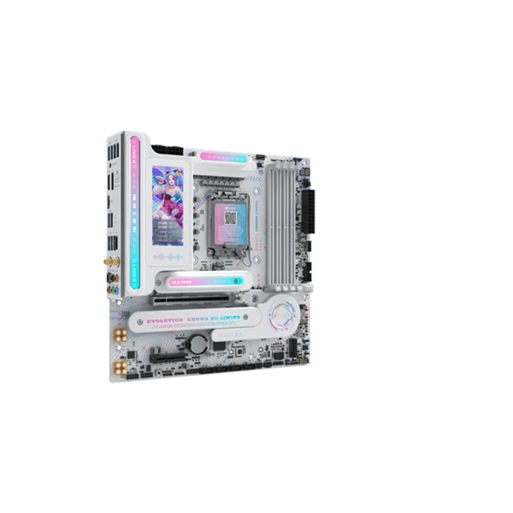 MAXUN iCRAFT B860M CROSS PRO WIFI HDMI-DP TYPEC PCIE 5.0 1851p mATX BEYAZ