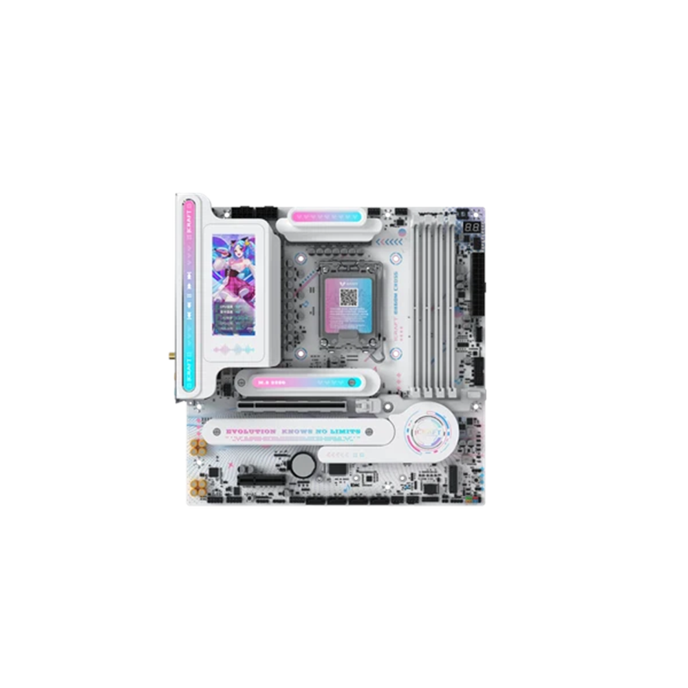 MAXUN iCRAFT B860M CROSS PRO WIFI HDMI-DP TYPEC PCIE 5.0 1851p mATX BEYAZ