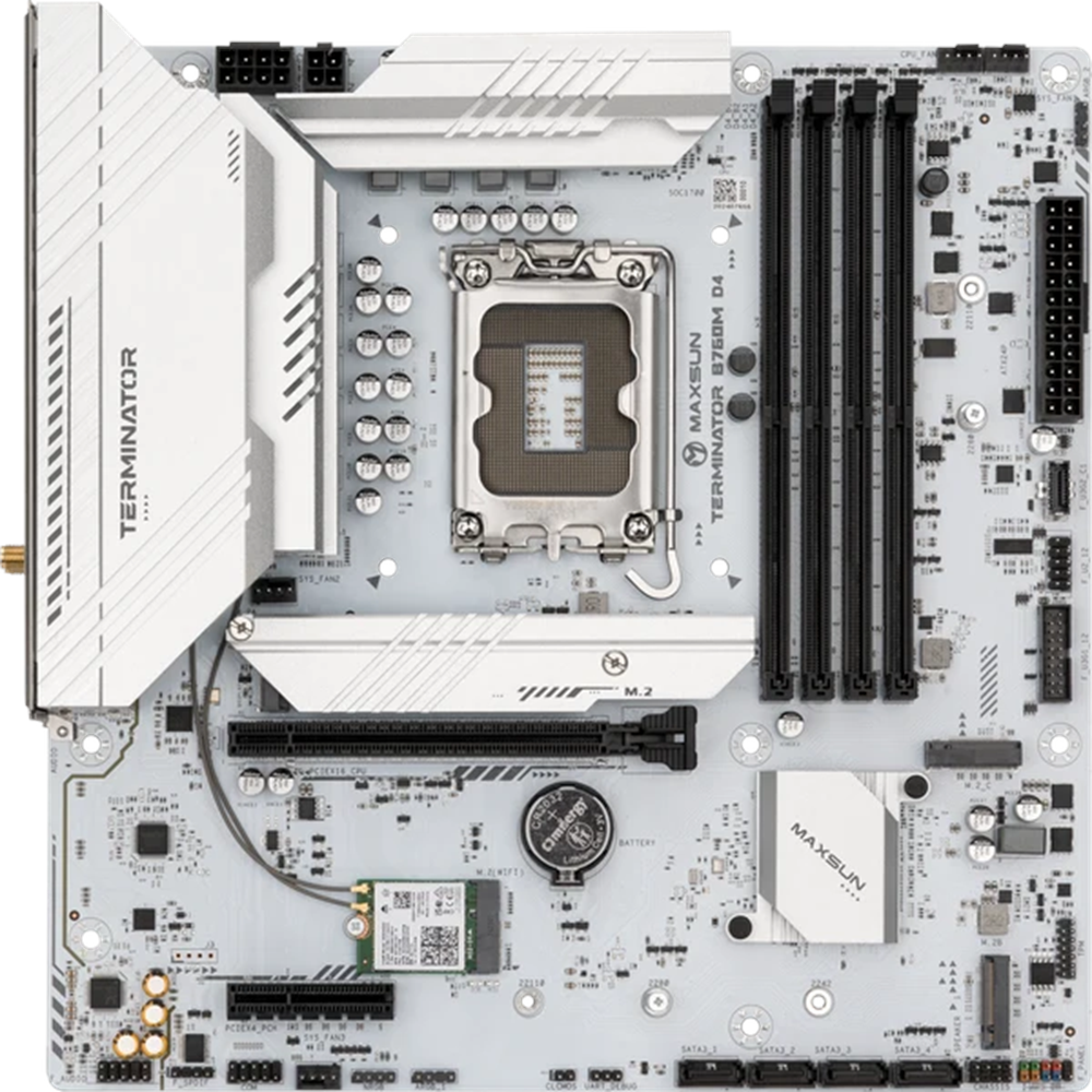 MAXUN TERMINATOR B760M-D4-ICE DDR4 HDMI-DP PCIE 5.0 1700p mATX BEYAZ