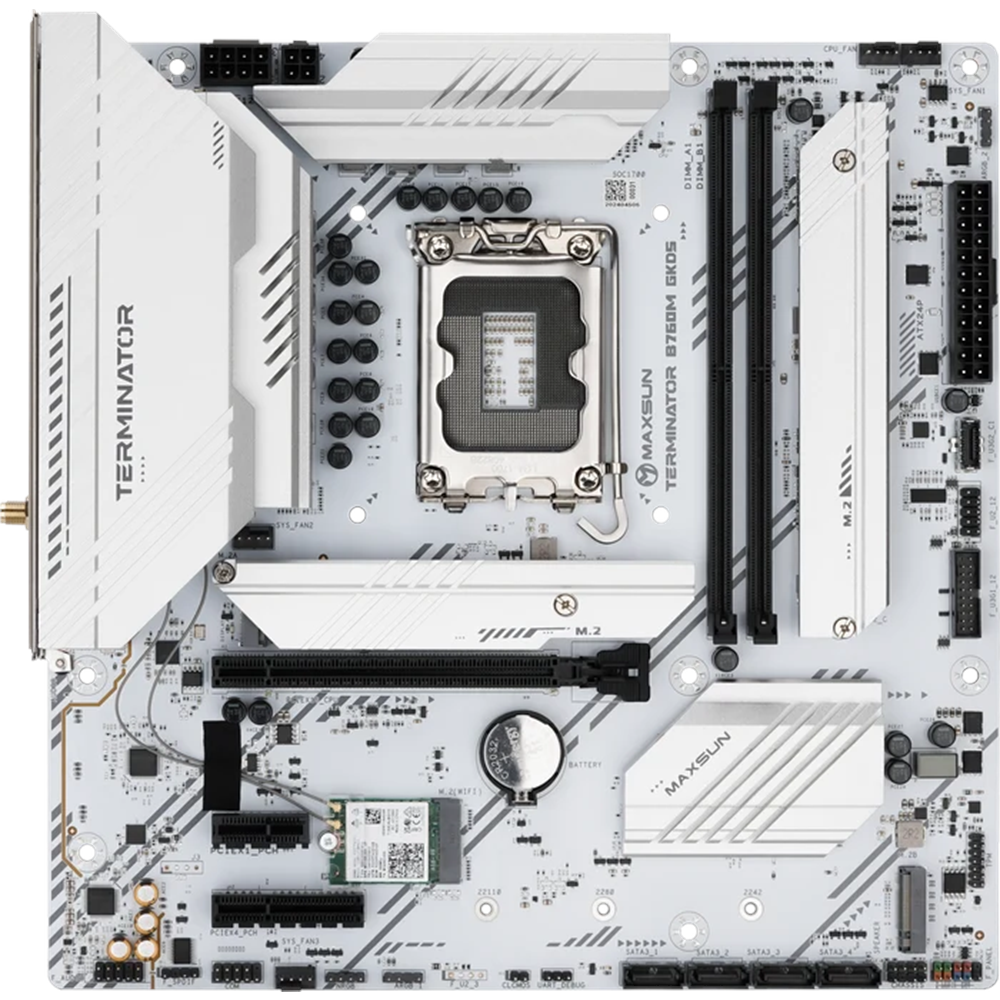 MAXUN TERMINATOR B760M GKD5 ICE DDR5 HDMI-DP PCIE 4.0 1700p mATX BEYAZ