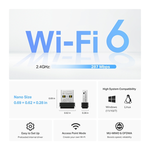TP-LINK Archer TX1U Nano Wıfı6 USB Kablosuz Adaptör
