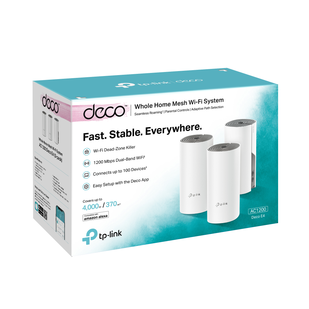 TP-LINK DECO E4-3P WIFI5 AC1200 Dual Band Mesh Router 3-lü set