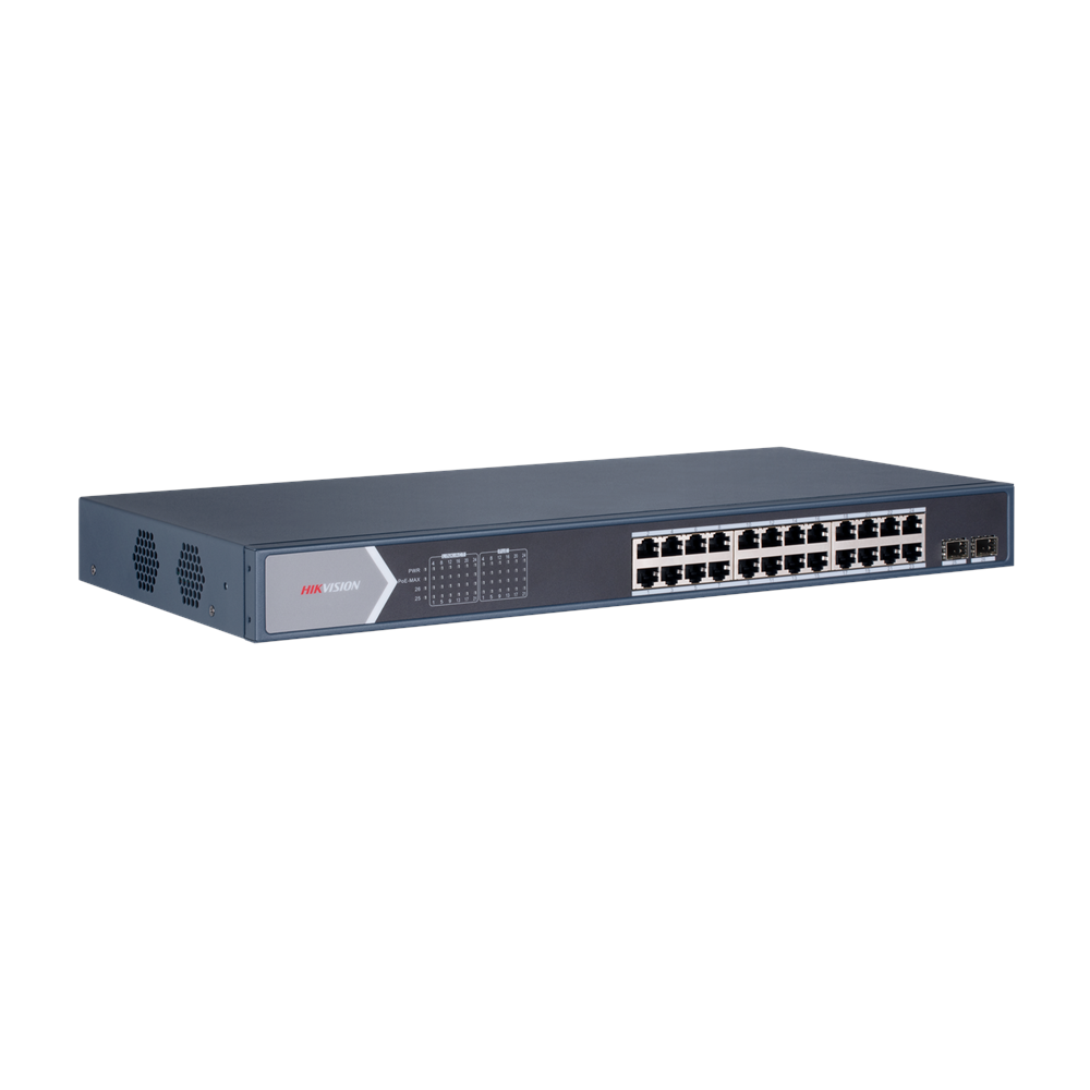 HIKVISION 24port PoE 250w 2-SFP Gigabit Yönetilemez Switch DS-3E0526P-E/M
