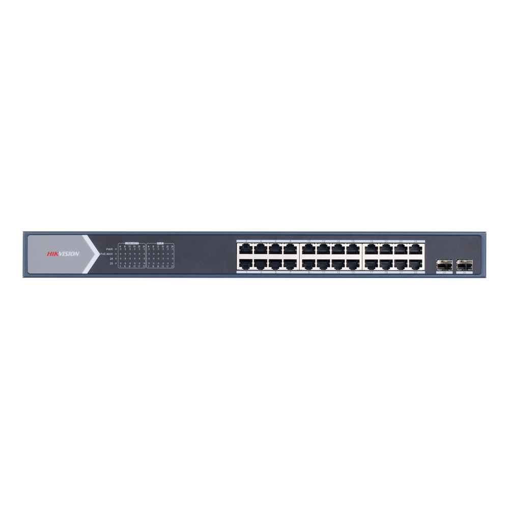 HIKVISION 24port PoE 250w 2-SFP Gigabit Yönetilemez Switch DS-3E0526P-E/M