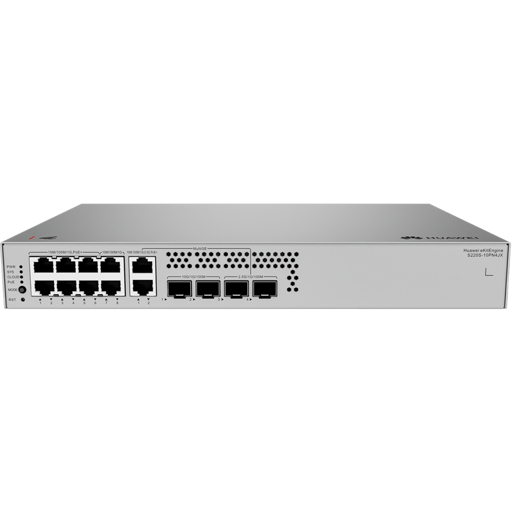 HUAWEI 8port PoE 128w 4-SFP (2-2.5GbE/2-10GbE) Gigabit Yönetilebilir Switch EKIT S220S-10PN4JX