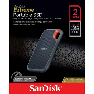SANDISK 2TB EXTREME SDSSDE61-2T00-G25 1050-1000MB/s USB 3.2 Gen2 IP65 SSD Harici Disk
