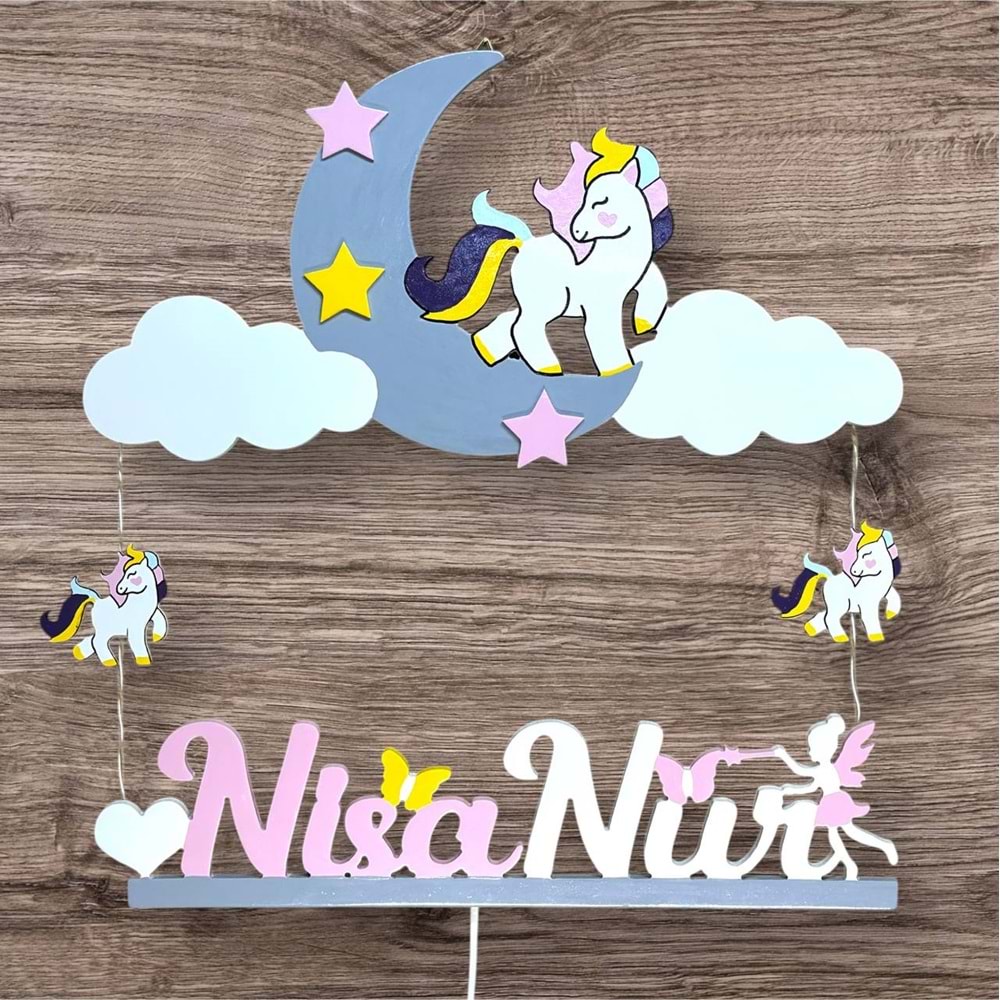 Sarkıt Model Gece Lambası Led li UNİCORN-1 - UNİCORN-1 - 50 X 60 CM 1 İSİM