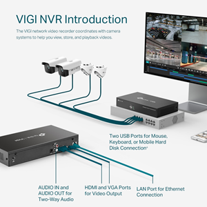 TP-LINK 8kanal VIGI NVR1008H 1-diskli H.265+ HDMI/VGA Ağ Video NVR Kayıt Cihazı