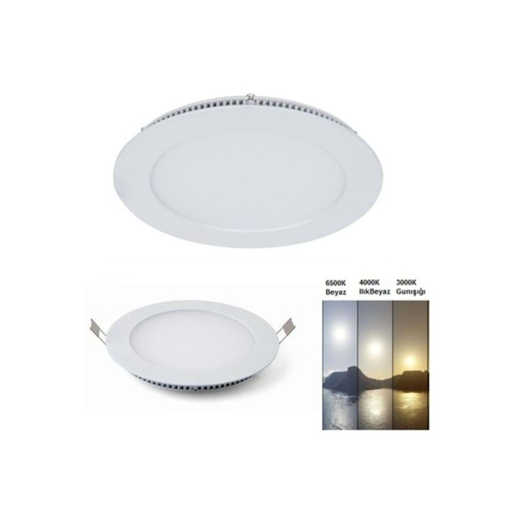 Lamptıme Slim LED Downlight Sıva Altı Yuvarlak 20W 4000K Ilık Beyaz DS10-20