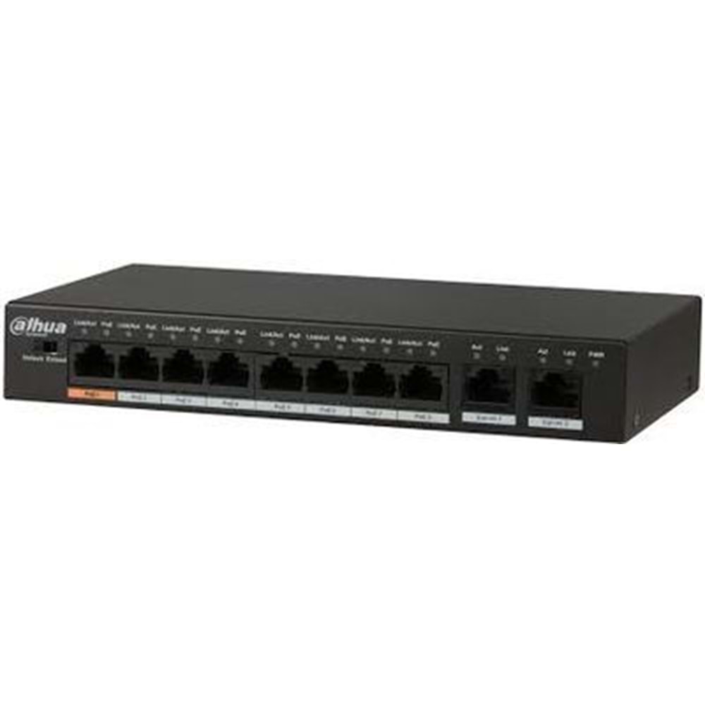 Dahua PFS3010-8ET-96 8X10/100 2GE Uplink 96W PoE Switch
